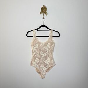 Zimmermann Cream Lace Scoop Neck Bodysuit